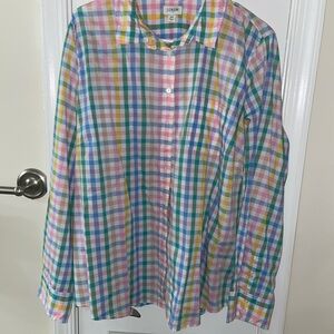 J. Crew Multicolor Plaid Women's Blouse